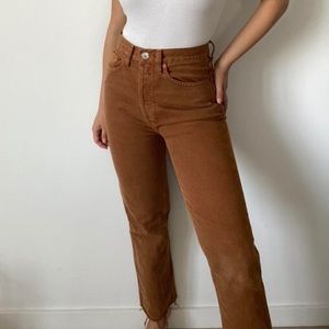 RE/DONE stove pipe washed terracotta jeans